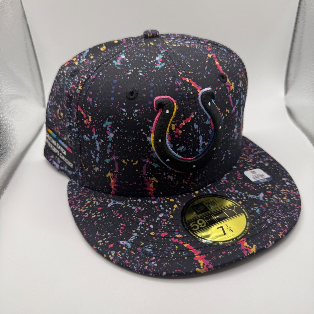 New Era 59FIFTY Indianapolis Colts Crucial Catch Hat 7 1/4 Paint Splatter Fitted